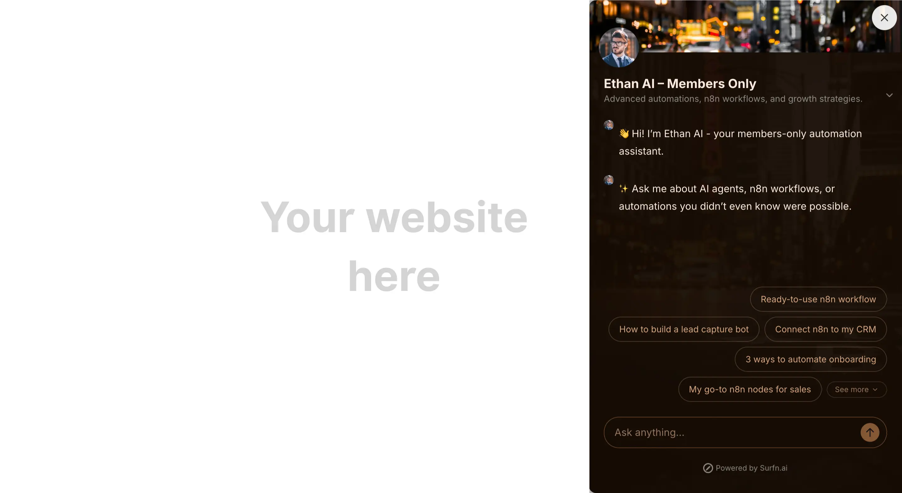Members-only AI agent landing page website with ChatGPT, Gemini, Claude AI models
