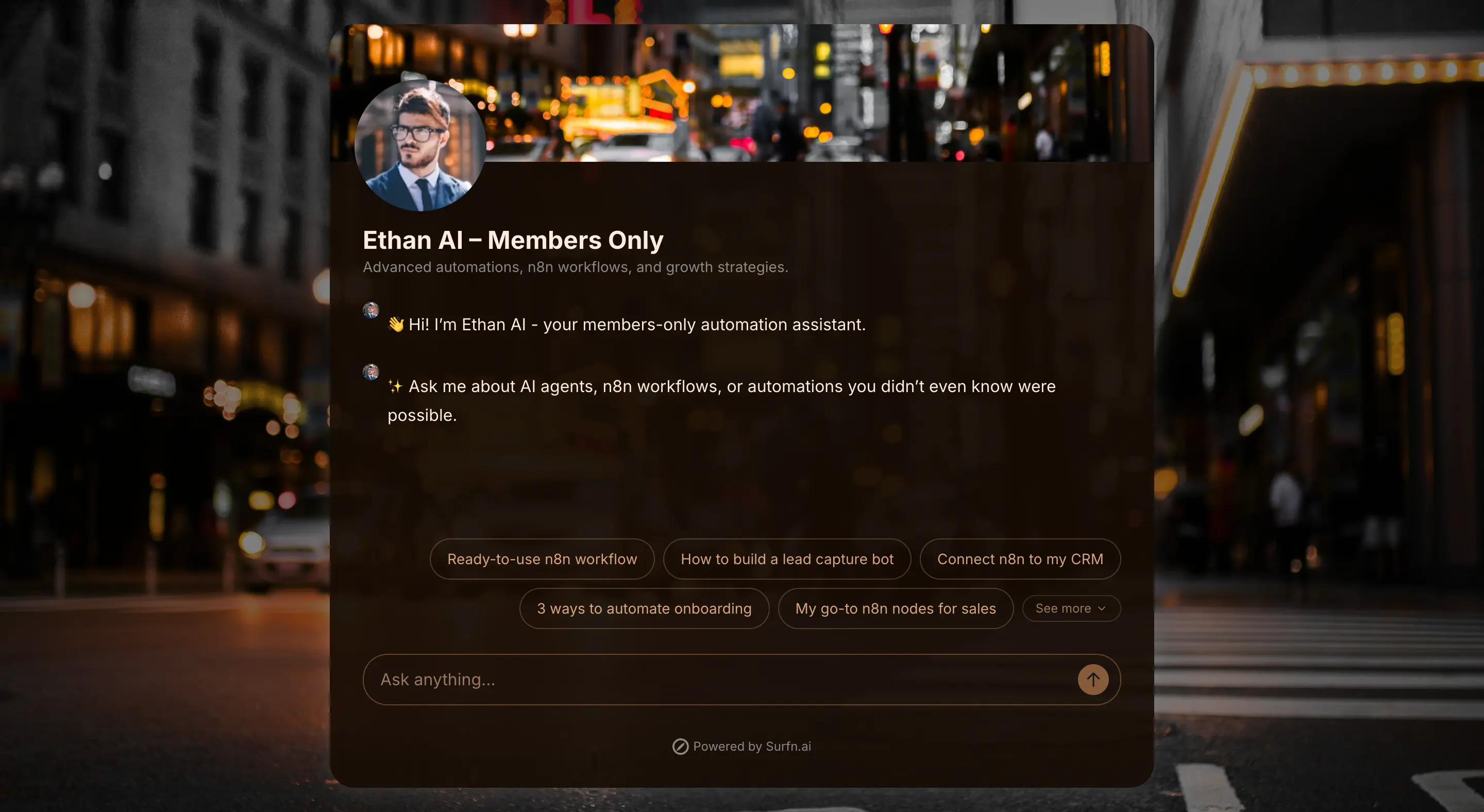 Members-only AI agent landing page website with ChatGPT, Gemini, Claude AI models