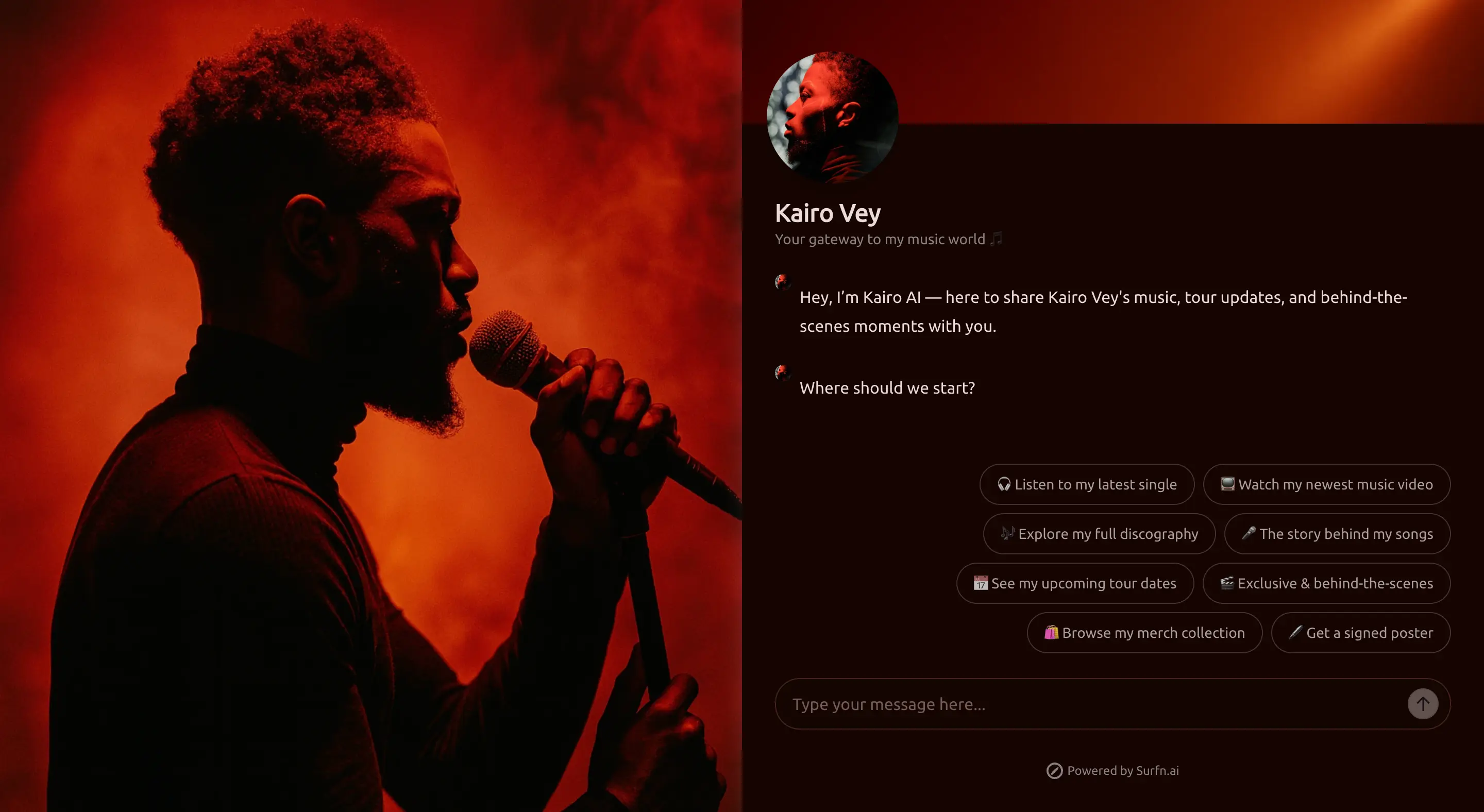 Musician AI agent landing page website with ChatGPT, Gemini, Claude AI models