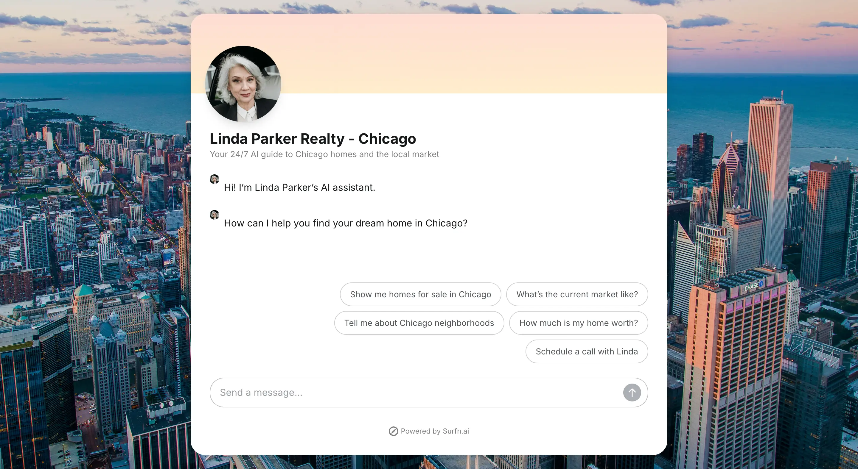 Real estate AI agent landing page website with ChatGPT, Gemini, Claude AI models
