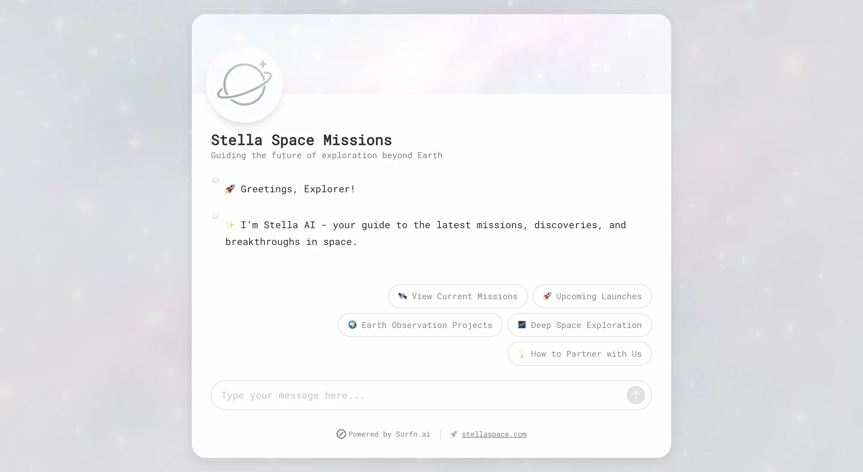 Space AI agent landing page website with ChatGPT, Gemini, Claude AI models